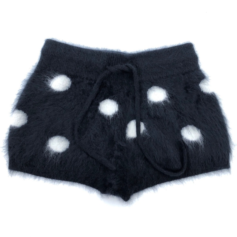 No Name Naked Cashmere Black & White Dotty Polka Dot Drawstring Boy Shorts